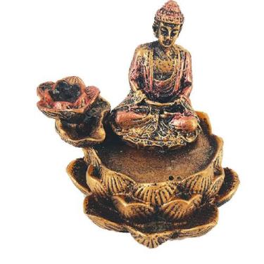 Imagem de Incensário Cone Cascata Budha Na Flor De Lótus 13081 - Plat1