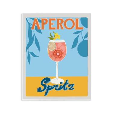 Imagem de Stupell Industries Design de arte tropical Aperol Spritz Wall Plaque por Jo Reid, 28 x 35 cm