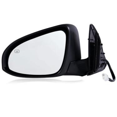 Imagem de Espelho lateral do motorista compatível com Toyota Camry 2015 2016 2017 5 pinos com vidro elétrico aquecido manual dobrável preto retrovisor lateral esquerdo substitui 8790606040