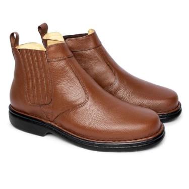 Imagem de Bota Masculina Macia Franca Brasil em Couro Legítimo Preto, Brown, Chocolate - Modelos Exclusivos e Tamanhos Especiais para Conforto e Estilo (Chocolate, BR, Adulto, Numérico, 47)