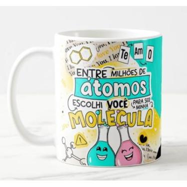 Imagem de Caneca Casal Química Entre Milhões de Átomos Escolhi Você Para Ser Minha Molécula Fundo Verde