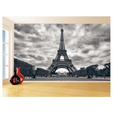 Imagem de Papel De Parede Paris Torre Eiffel Sol Nuvens 3,5M Ncd298 - Você Decor