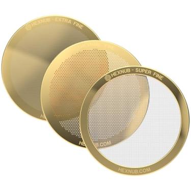 Imagem de HEXNUB - Filtro de metal reutilizável para cafeteira AeroPress, filtro de aço inoxidável compatível com a prensa AeroPress Original & Go, café encorpado mais do que filtros de papel – Pacote com 3