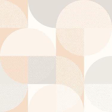 Imagem de Mangoloo Papel de parede geométrico bege com meio círculos, papel de parede abstrato moderno para quarto, banheiro, 44,5 x 259,1 cm, papel de parede art déco, pré-colado, papel de contato geométrico