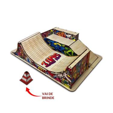 Imagem de Pista Skate de Dedo Rampa Vertical com Funbox e Brinde Modelo 4 Mdf Ma