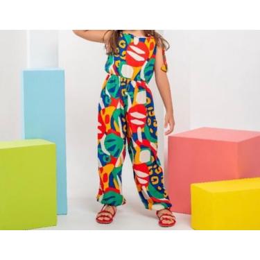 Imagem de Macacão social infantil S/ manga florido 100% estampadas  - patricinha