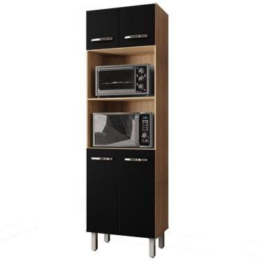 Imagem de Paneleiro Duplo Mara 4 Portas Savana Preto Moblis