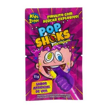 Imagem de Pirulito POP Shoks Kids Zone com Açúcar Explosivo Sabor Uva 11g