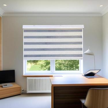 Imagem de Persiana Rolo Duplo Tecido Zebra Linho 220 (L) x 220 (A) Double Vision