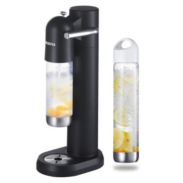 Imagem de Máquina de água com gás para refrigerante, dispensador de bebidas para casa, máquina de streaming de refrigerante com garrafas livres de BPA (1L + 0,5L), seltzer efervescente compatível com rosca de