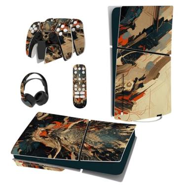 Imagem de PlayVital Conjunto completo de adesivos para ps5 Slim Console Disc Edition (o novo design menor), capa de decalque de vinil para controle ps5, fone de ouvido e estação de carregamento - Dragon's Fury
