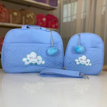 Imagem de Kit Bolsa Maternidade Mala para Bebê 2 peças Nuvem Mochila Passeio - F