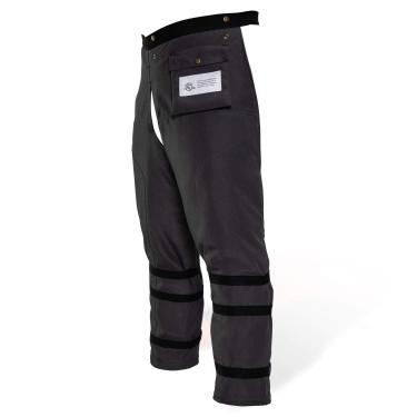 Imagem de Avental ZELARMAN para motosserra com 8 camadas para homens/mulheres, trabalhadores florestais, calças protetoras de corrente para serra, segurança ajustável, classe A com bolso (preto, 101 a 106 cm)