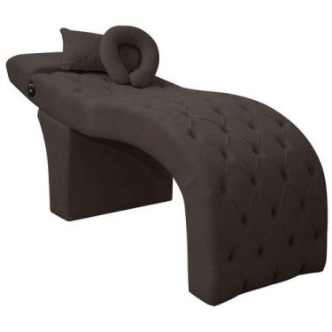 Imagem de Maca Lash Designer Cilios Luxo Estofada com Massagem Bouclê Marrom - S