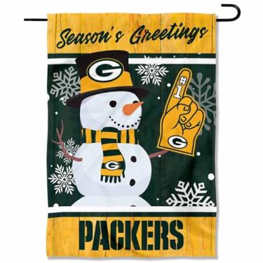 Imagem de Bandeira dupla face Green Bay Packers Holiday Winter Snow Garden
