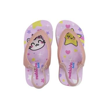 Imagem de Chinelo De Bebê Menina Papete Leve e Macio Molekinha 2739300, Rosa, Cl