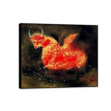 Imagem de Remedios Varo pinturas em tela Touro surrealismo arte de parede artistas famosos impressões de arte para decoração de parede sala de estar quarto escritório 80 x 60 cm (32 x 24 polegadas) moldura