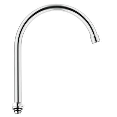 Imagem de HASAGEI Kit de substituição de bico pescoço de ganso de 20 cm para torneira de pia de cozinha comercial com conector M25 x 1,25 mm, bico giratório de 360° polido cromado