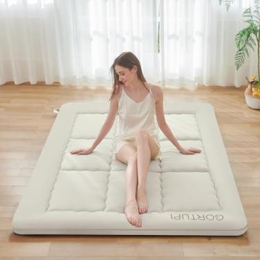 Imagem de Colchão Queen japonês sem capa lavável, colchão futon japonês dobrável para chão, cama, colchão para dormir, colchão de tatame, colchão dobrável japonês bege A, Queen