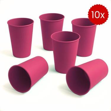 Imagem de Kit 10 Copos Plásticos Coloridos 200ml Infantil Reutilizável e Resiste