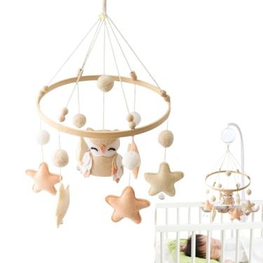 Imagem de Móbile para Berço | Móbile de Feltro Portátil para Bebé - Brinquedo Macio Sensorial com Design Neutro Decoração Feita à Mão para a Menina Brincar de Barriga no Quarto do Bebé e Casa