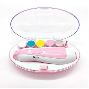 Imagem de Cortador Aparador Lixa Unha Bebê Recém Nascido Elétrico Seguro Silencioso Luz Led Diversas Idades Kit Completo (Rosa)