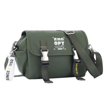 Imagem de Bolsa Feminina Transversal Snoopy Dia a Dia Espaçosa Resistente Tiracolo (Verde)