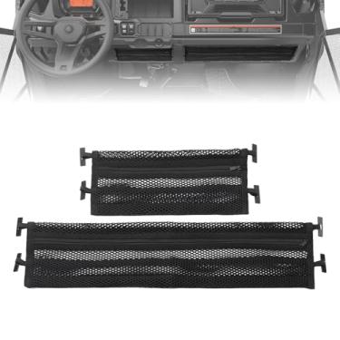 Imagem de SMOTRCC 2 redes de armazenamento de painel para Can-Am Defender & Defender MAX HD5 HD7 HD8 HD9 HD10 (2017-2023), redes organizadoras de painel UTV, OE# 715003129, acessório de atualização de