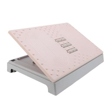Imagem de Luocute Sob o Apoio de pé da Mesa, Descanso de pé Ergonômico de Altura Ajustável Com 5 de Posição Ajuste Manual de Massagem Não Deslizamento para Jogos de Viagem Em Casa Gaming (Rosa)
