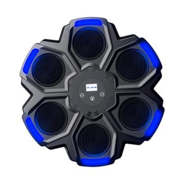 Imagem de menolana Máquina de socos para boxe musical, alvo eletrônico de boxe, equipamento de treinamento montado na parede para exercícios internos para idosos, Preto