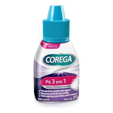 Imagem de Fixador De Dentadura Em Po Corega 3 Em 1 Sem Sabor 22g - GSK