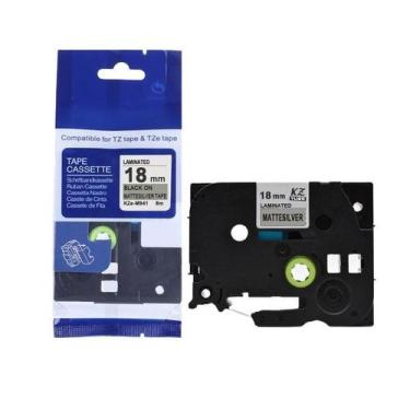 Imagem de Fita Compatível Brother Tz Tze 941 Prata Letra Preta 18mm - Genérica B