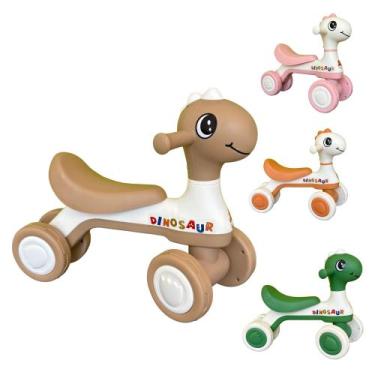 Imagem de Motoca Infantil De Equilíbrio C/ Luz E Som Dino Marrom - HK Brinquedos