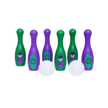 Imagem de Jogo Boliche Hulk Com 6 Pinos E 2 Bolas Brinquedo Infantil - Toy Maste
