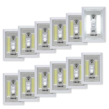 Imagem de Lote de 12 luzes sem fio operadas por bateria Promier® usando tecnologia COB LED super brilhante para berçário, corredores, quartos, armários, trailers. Pilhas não incluídas - pacote com 12