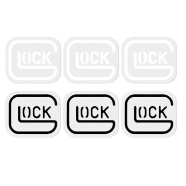 Imagem de GEDEUBAN Pacote com 6 adesivos de vinil Glock Pistol para carro, caminhão, armário, caixa de correio, geladeira, garrafa de água, frasco, laptop