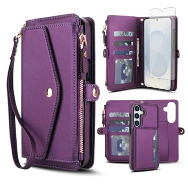 Imagem de Capa de celular para Samsung Galaxy S25 Plus S25+ 5G capa carteira compatível com Magsafe RFID protetor de tela transversal alça flip suporte para cartão slot celular S25Plus 25S + S 25 25+ SM-S936U