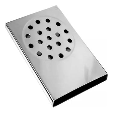 Imagem de Ralo de Passagem para Box de Banheiro em Aço Inox 14x10cm Ralo Pratic Escoamento de Água por Baixo do Box – - Alizen