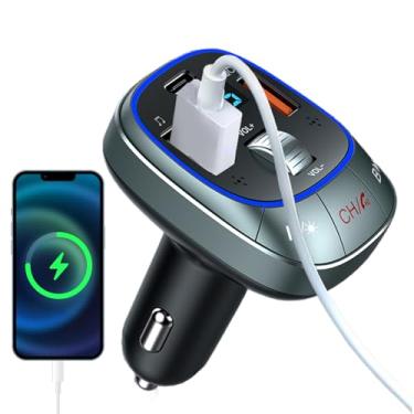 Imagem de Adaptador Sem Fios para Rádio de Carro | Adaptador de Carregador de Carro para Leitor de Música Sem Fios - Portas Duplas de Carregamento para Deslocamentos Diários de Carro