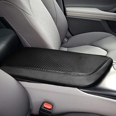 Imagem de A ABIGAIL Capa de apoio de braço para console central compatível com Toyota Camry 2018 2019 2020 2021 2022 2023 couro PU caixa de descanso de braço tampa do console médio protetor de assento almofada