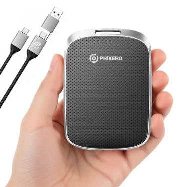 Imagem de PHIXERO SSD portátil P5PLUS de 2 TB até 550 MB/s, unidade de estado sólido externa USB 3.2 Geração 2, USB C para C e A para smartphone, tablet, PC, Labtop (preto)
