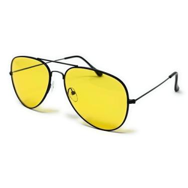 Imagem de WebDeals - Óculos de sol aviador prateado espelhado ou armação de metal espelhado colorido (preto, amarelo)..