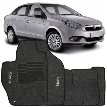 Imagem de Jogo de Tapete Automotivo Carpete Fiat Siena 2012 à 2017 Soft Logo Bordado 5 Peças