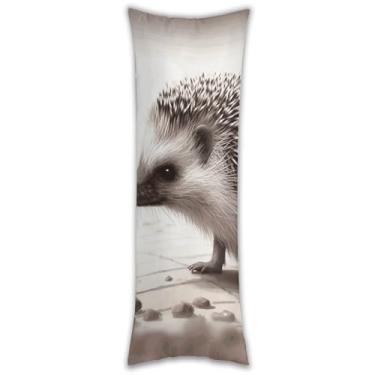 Imagem de Capa de travesseiro de corpo ouriço ultra macia respirável longa fronha de cama decorativa 137.2 cm x 50.8 cm fronha de cama com zíper oculto capas de almofada para sofá de quarto