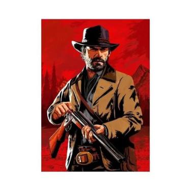 Imagem de Red Dead Redemption 2 Poster Pintura Em Tela Retro Estética Ação Avent