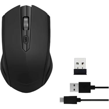 Imagem de Mouse Wireless Recarregável Ergonômico Sem Fio Preto