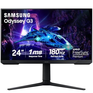 Imagem de Samsung Monitor de jogos FHD Odyssey G3 (G30D) de 24 polegadas, 1ms, 180Hz, AMD FreeSync, suporte ajustável, equalizador preto, ponto de mira virtual, modo protetor de olhos, sem cintilação
