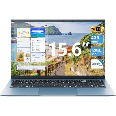 Imagem de SGIN Laptop de 15,6 polegadas, processador Celeron N4000, Win 11, 4 GB de RAM, SSD de 128 GB, BT5.0, HDMI, webcam, bateria de 7000 mAh, visualização de 180°, Wi-Fi 2,4/5G, USB 3.2, tipo-C (cinza)