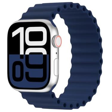 Imagem de Arctime Pulseira de silicone Ocean Solo compatível com Apple Watch Ultra/2 Series SE 10 9, 8, 7, 6, 5, 4, 3, 2 e 1 de 38 mm, 40 mm, 41 mm, 44 mm, 45 mm, 46 mm, 4, 3, 2 e 1