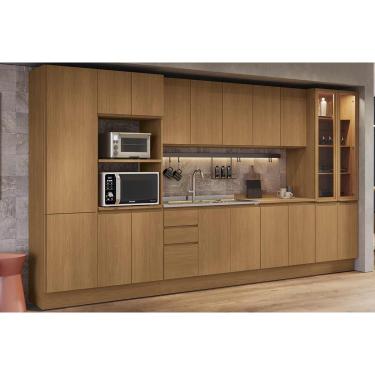 Imagem de Kit Cozinha Modulada 8 Peças Ciela (2Aéreos+2Balcões+3Paneleiros+1Complemento) C8P78 Canela - Kappesberg